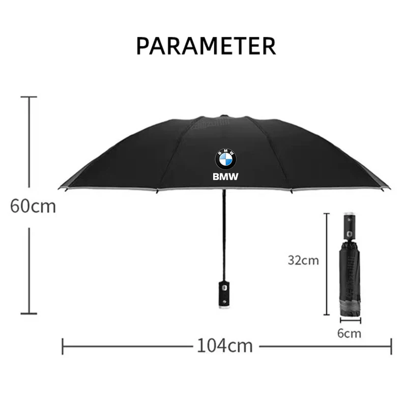 Car Led Light Automatic Folding Windproof Sunshade Umbrella For BMW X1 X3 X5 X7 E39 E46 E60 E70 E90 F10 F15 F20 F25 F30 G20 G30