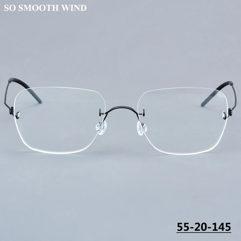 Denmark Square Rimless Glasses Frame 2478 Ultralight Men Screwless Titanium Frameless Eyeglasses Spectacles Fashion Eyewear New