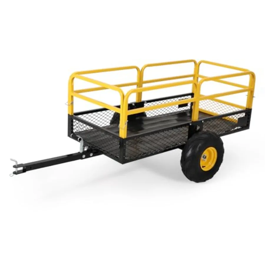 ATV UTV Trailer Tow Behind Dump Cart, Heavy Duty Yard Garden Trailer