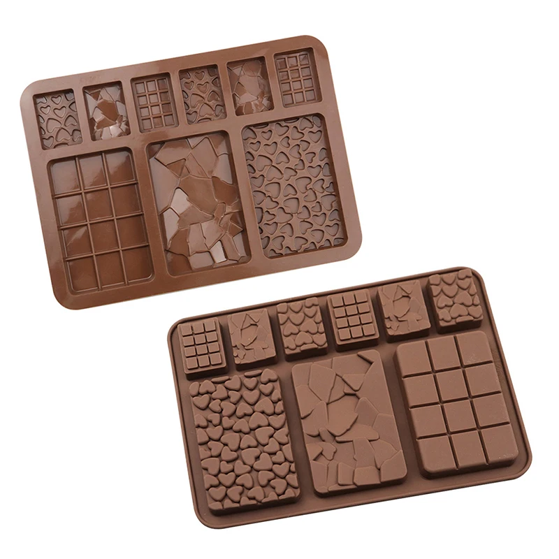 1pcs 9 Cavity Silicone Mould Chocolate Plate DIY Biscuits Waffle Mold Baking Tool Non-stick Pan 20.4*15cm