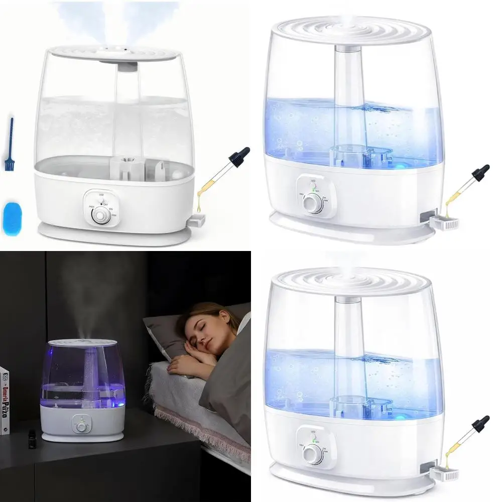 

Ультразвуковой увлажнитель воздуха с холодным туманом 6 л для больших помещений - 60 часов работы, верхняя заливка, бесшумный, автоматическое отключение, ночник, поддержка эфирных масел