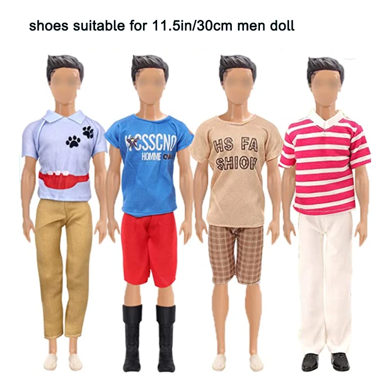 6 Pairs/Pack Shoes for Male Doll Princess Ken Fashion Casual Style Leather Sneaker Slipper Boots for 30cm Ken Doll Accessories