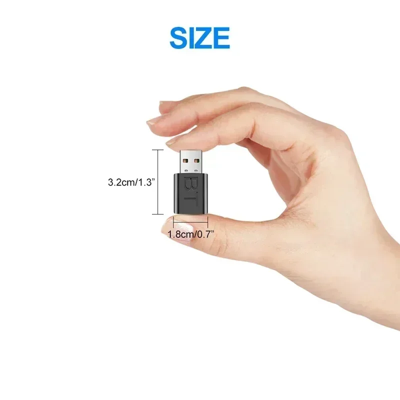 2 in 1 USB 블루투스 리시버 송신기, 자동차 블루투스 5.0 오디오 어댑터, TV 컴퓨터 무선 블루투스 변환기, 플러그 앤 플레이