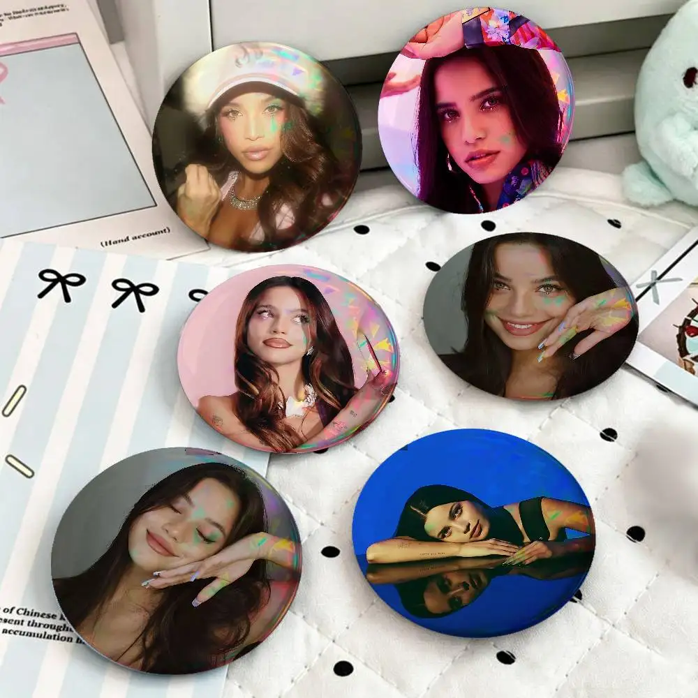 Singer E-Emilia M-Mernes For Badge Custom Laser Hologram Enamel Pin Badge Metal Lapel Brooch For Clothes Bag Accessory Gift