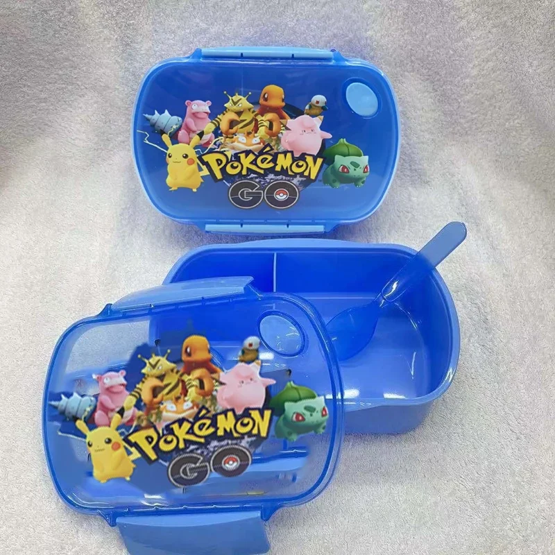 Boîte à déjeuner Pokemon Pikachu pour enfants, dessin animé, mignon, portable, étanche, récipient alimentaire, étudiant, plastique, britannique,