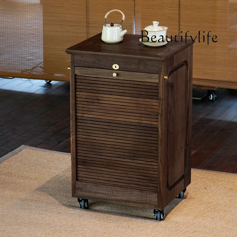 أمريكا الشمالية الجوز الأسود صندوق مجوهرات القرون الوسطى خزانة طقم شاي تخزين عرض خزانة خشبية صلبة الموضة