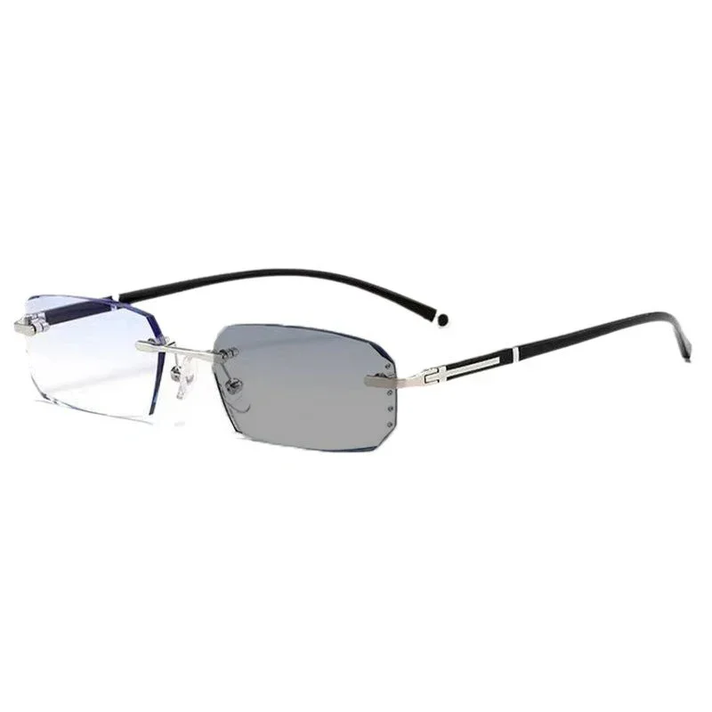 Diamond Cut Business Myopie Photochrome Brille Randlos UV400 Männer Frauen Luxus Brillen Farbwechsel Dioptrien -1,0 bis -4,0 – Detail 9