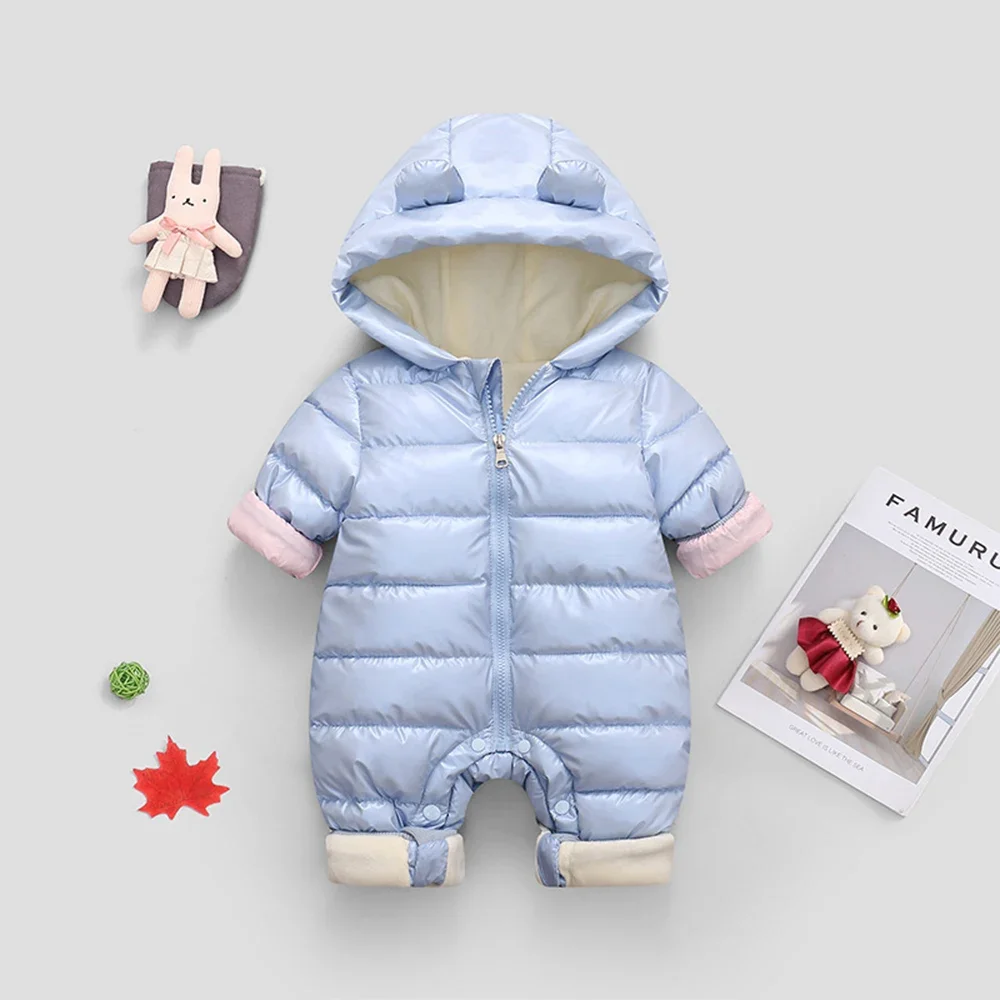 Bear Leader Newborn Baby Clothes Jumpsuit 2023 Winter Warm Thickened Cotton Romper Children Kids Cute Cartoon No Clean Jumpsuit