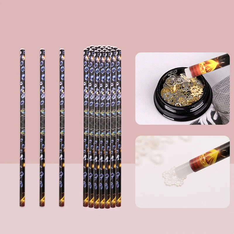 Nail Strong Adhesive Point Drill Crayon Durable Dot Shell Pen Willow Nail Jewelry Diamond Pick Up Pen Sticky Diamond Crayon Tool