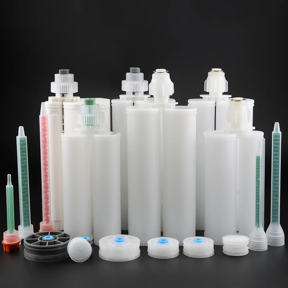 200-400ml Epoxy Adhesive Cartridge Dual, Plastic Resin Mixer Nozzle, Double Glue Cartridge for Adhesive Gun