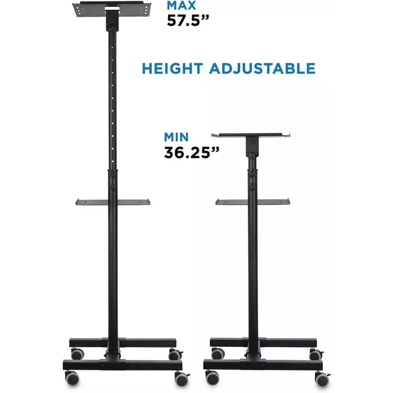 Height Adjustable Universal Projector Stand Portable Rolling Rotary Stand Projector Mount Tablet PC Tripod Stand