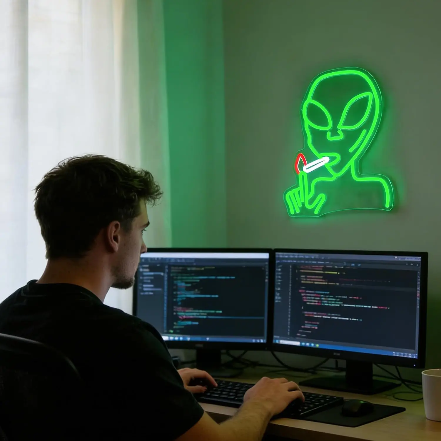 Alien LED Neon Sign USB Powered Neon Light Wall Hanging Lamp For Game Room Man Cave Bar Bedroom Studio Art Wall Decor Gift