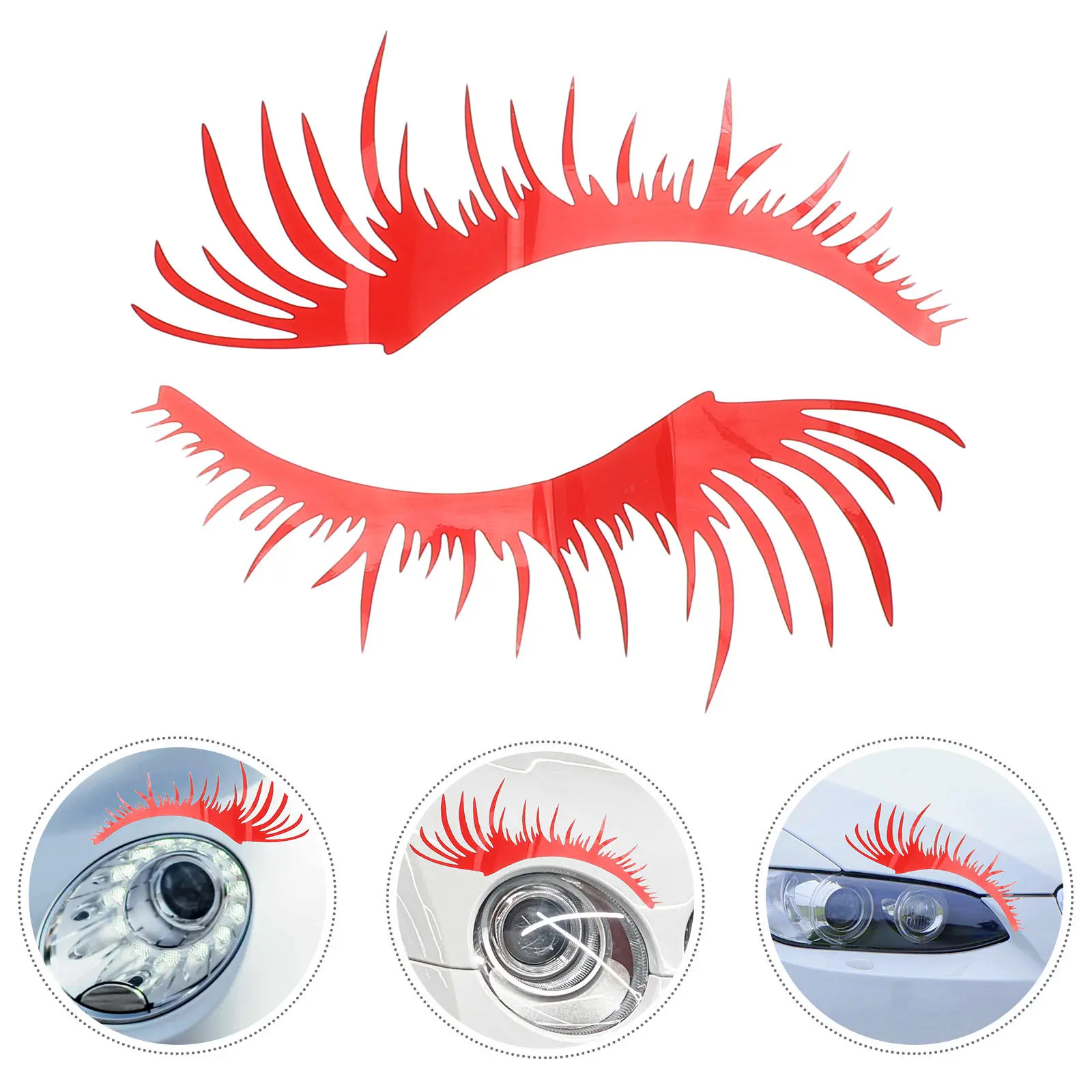 

1Pair Car Headlight Eyelashes Stickers Pet Material Weather Resistant Easy Peel Stick Decal for Headlamp Vehicle Styling Funny