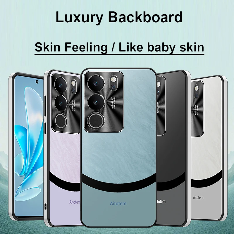 Luxe Matte Acryl Achterkant Metalen Camera Beschermhoes voor Vivo V27 V29 V30 V40 Pro Schokbestendig Zachte Telefoon Case Telefoon Shell