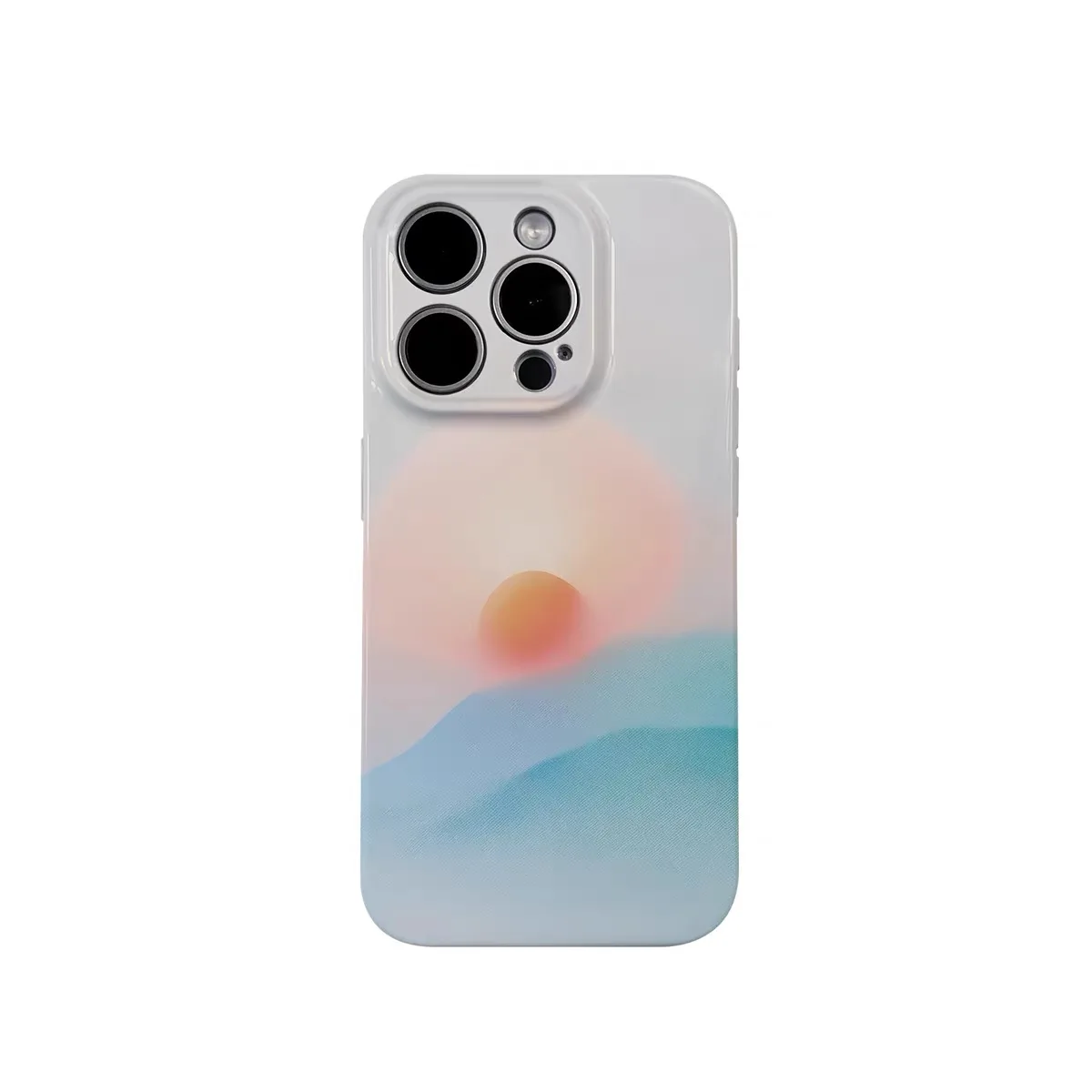 

Ins Korean Misty Sunrise Town Case for IPhone 16 15 14 13 Pro Max 12 Mini 11 Pro 16 Plus XR XS MAX Shockproof Ultra Thin Cover