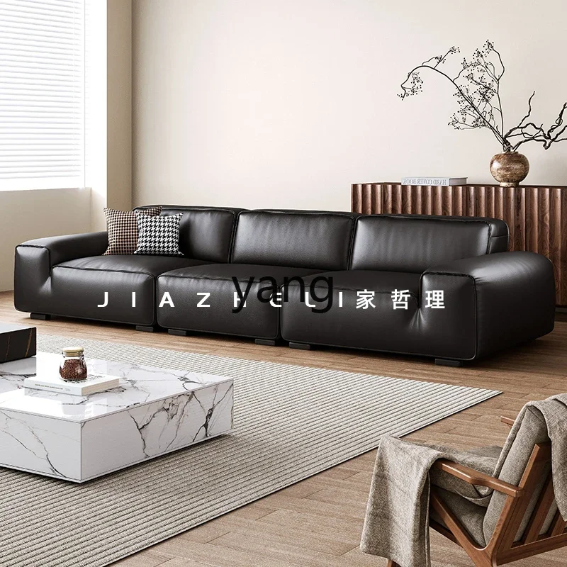 Lmm leather sofa Italian minimalist first-layer whole cow high-end living room sofa