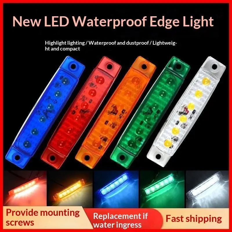 LED Side Marker Lights 12V 24V Waterproof High Brightness Slim for Truck Car Bus Off-road Van External Indicator Lamps