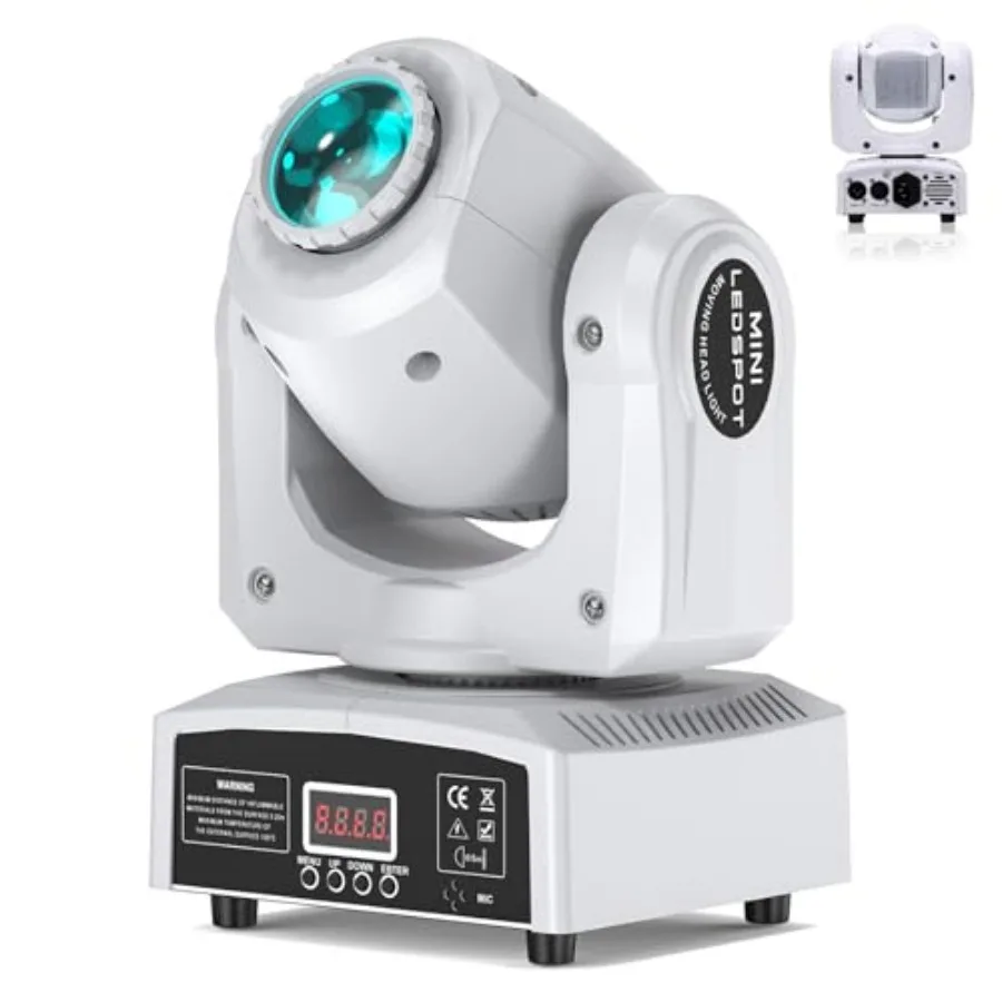 

DJ Lights Moving Head 8 Color 8 GOBO Stage Lighting LED Spotlight by DMX and Sound Activated Control for Wedding DJ Disco Parti