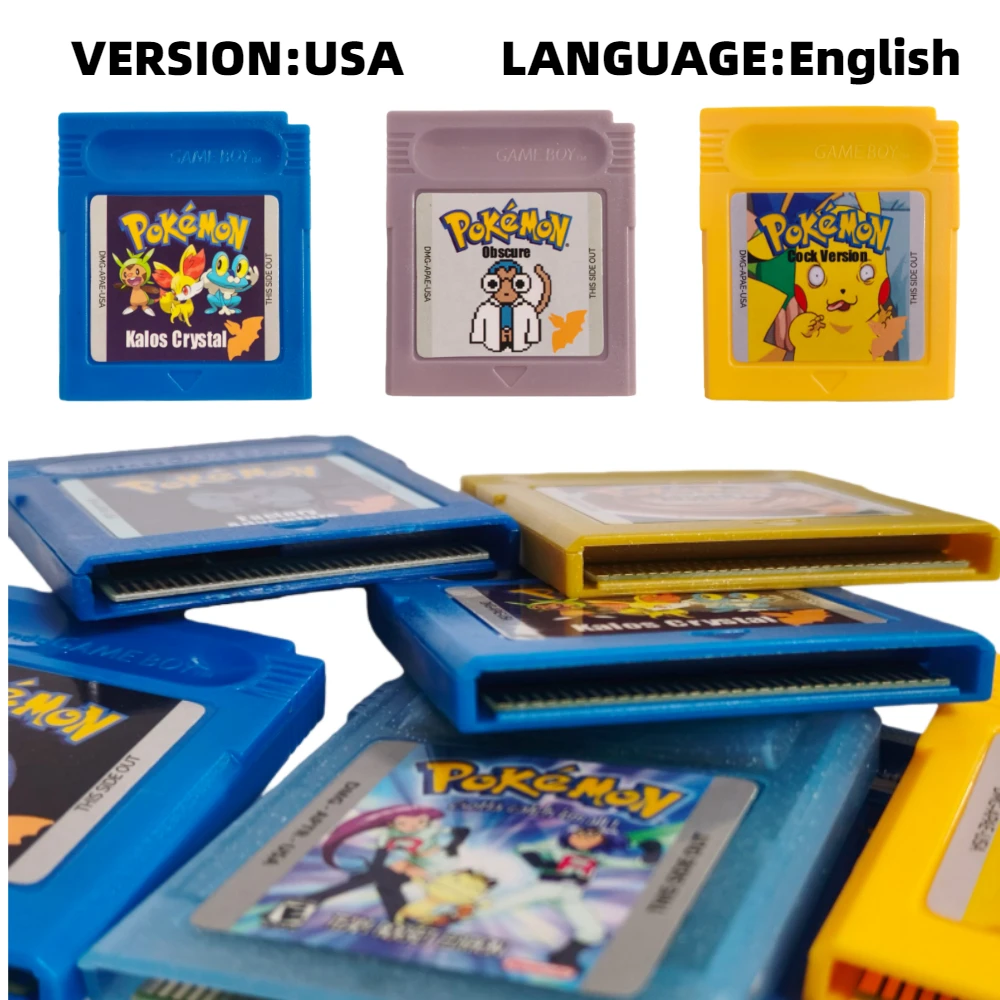 การ์ดเกมโปเกมอน GBC 16 บิต รุ่นอเมริกา ทีมร็อคเก็ต เอ็ดมอน โกลด์ 97 รีฟอร์จ คริสตัลคาลอส สำหรับ GBC GBA ของขวัญปีใหม่สำหรับเด็ก