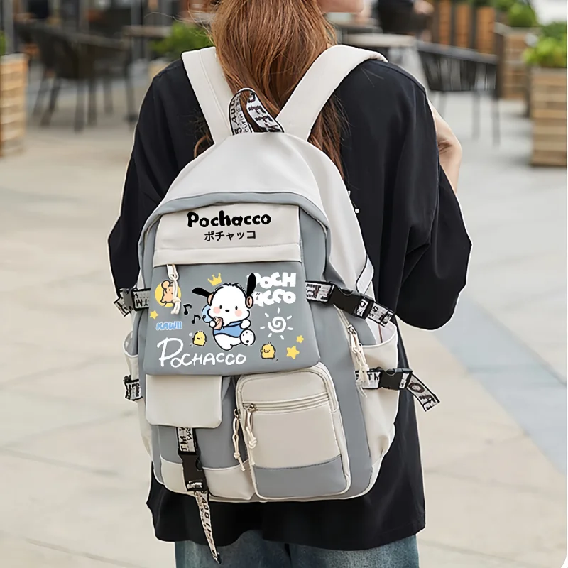 

Sanrio Pochacco Child Student Bag Multifunction Shoulders Cute Cartoon Student Stationery School Supplies Prize 16 Inches Gifts