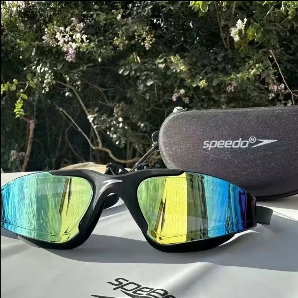 

Speedo Electroplated HD Swimming Goggles Wide Frame UV Protection for Outdoor Swimming Adults