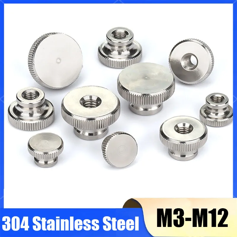 1-5Pcs GB806 304 Stainless Steel M3 M4 M5 M6 M8 M10 M12 Adjust Leveling Knurled Hand Toolless Thumb Nut