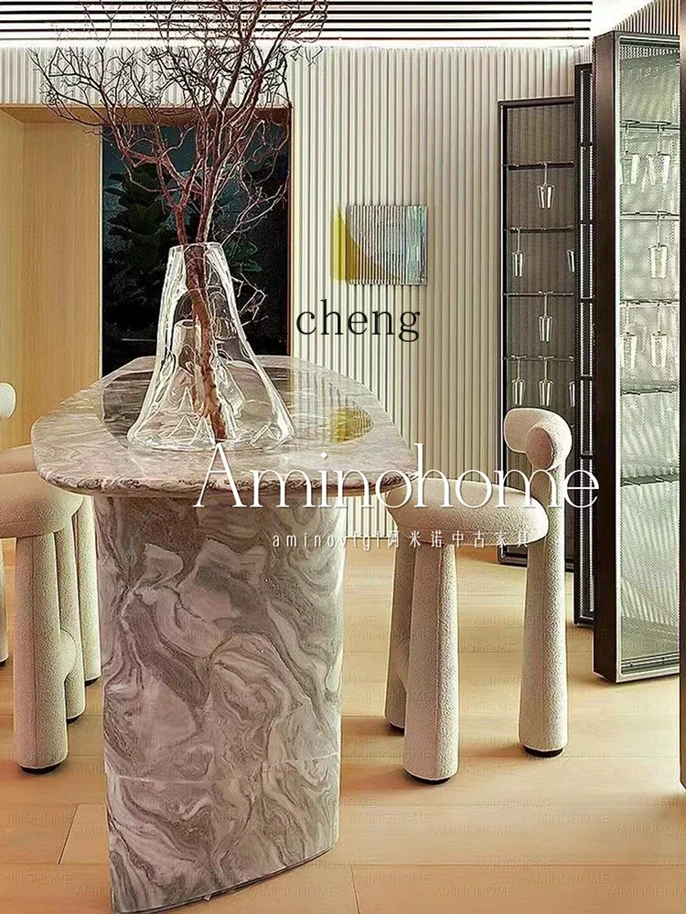A22 Light Luxury Premium Bar Chair Home Island Lamb Fleece High Chair French