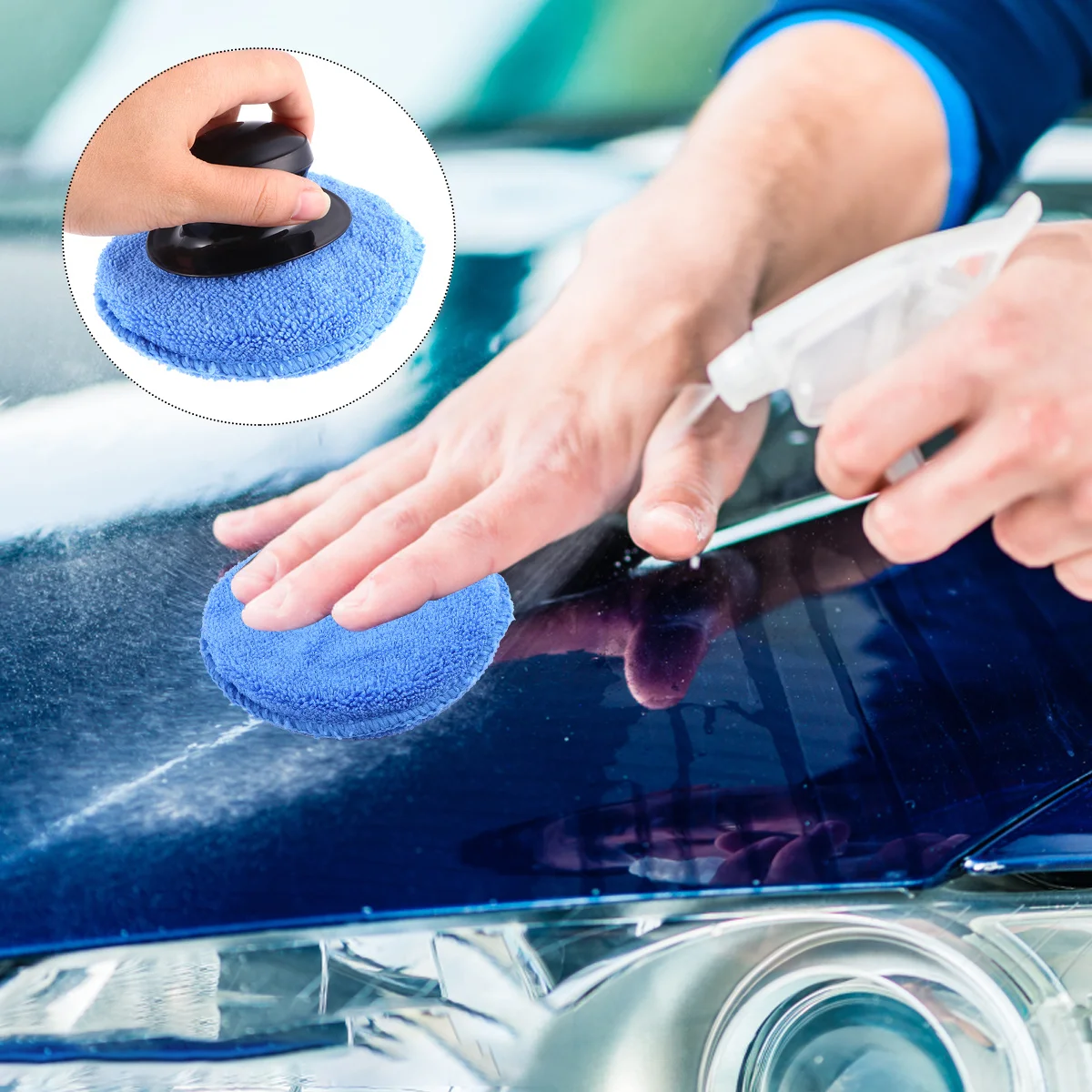 8Pcs Car Waxing Sponge Pad Premium Absorbent Scratch-Free Polishing Applicator for Auto Detailing Cleaning Supplies