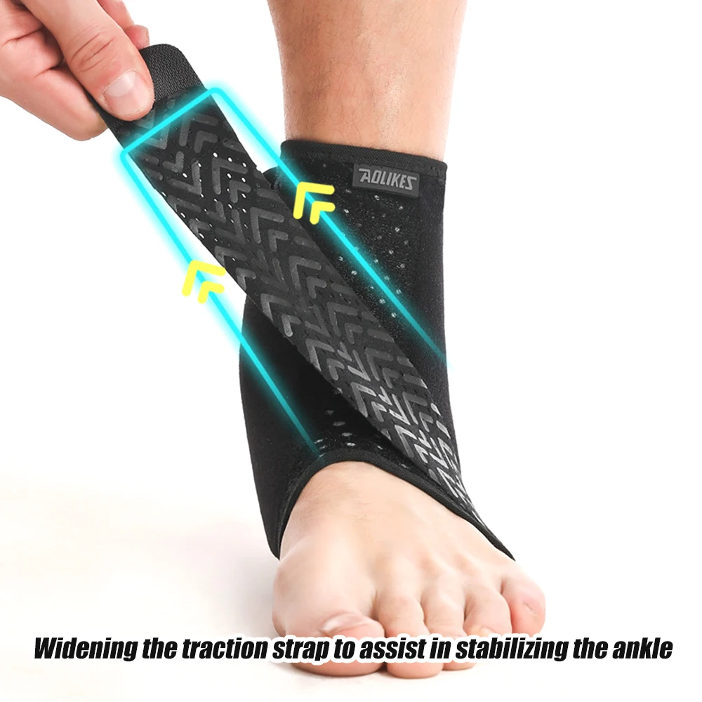 

1Pcs Adjustable Ankle Brace Support for Men Women, Breathable Ankle Wrap for Achilles Pain, Running, Cycling, Hiking, Sports