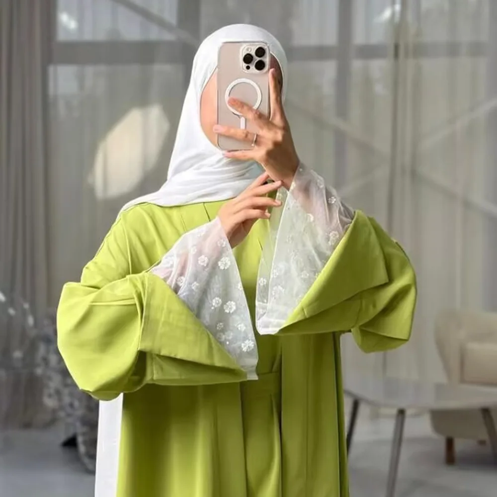 

Femme Musulmane Ensembles Jalabiya 2 шт. Дубай Абая кимоно исламская одежда мусульманские комплекты для женщин платья Турция кафтан Kebaya Eid