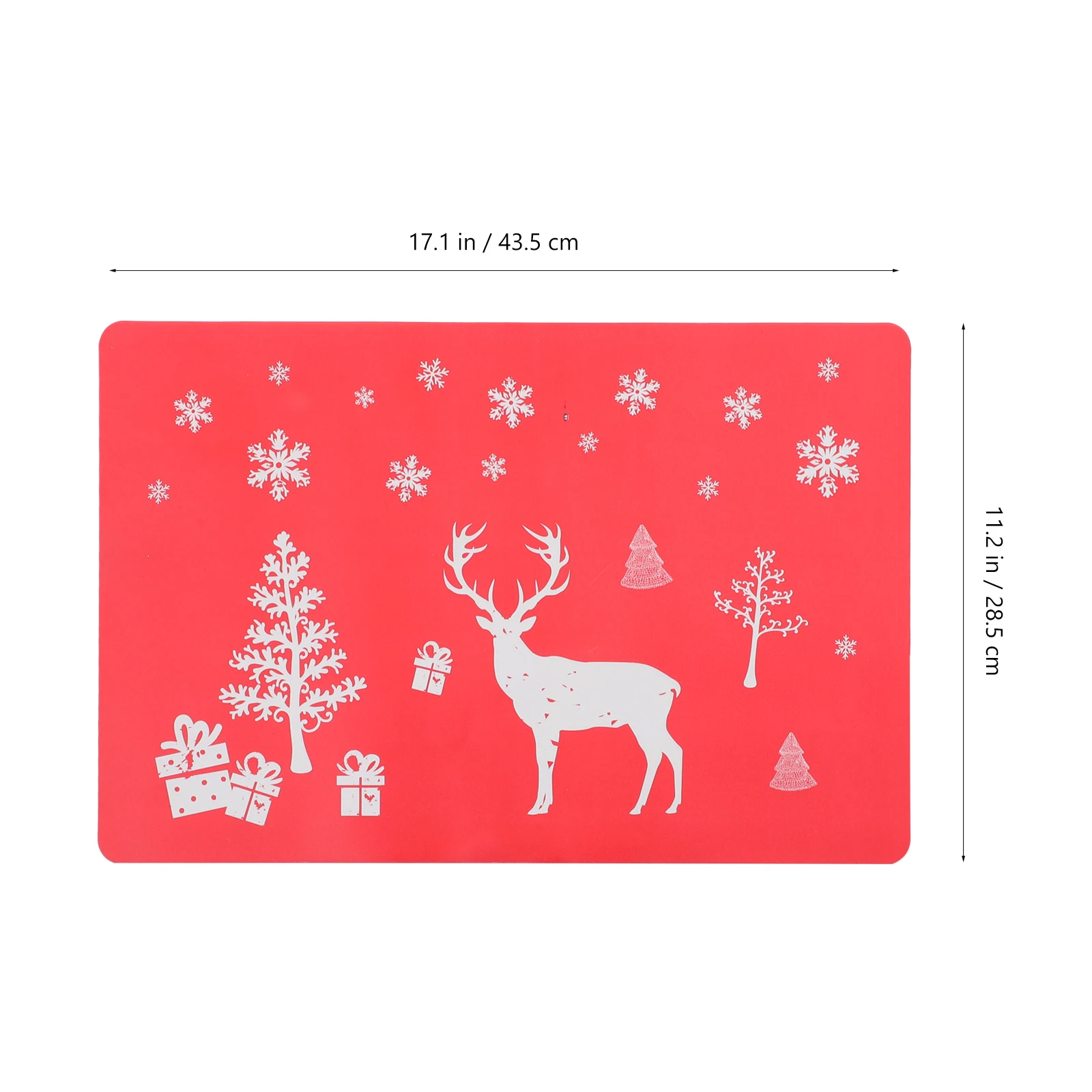 Ensemble de napperons de noël en Pvc, 12 pièces, tapis de Table résistants à la chaleur, Protection contre les taches, pour la maison, le Restaurant, cerf rouge, facile