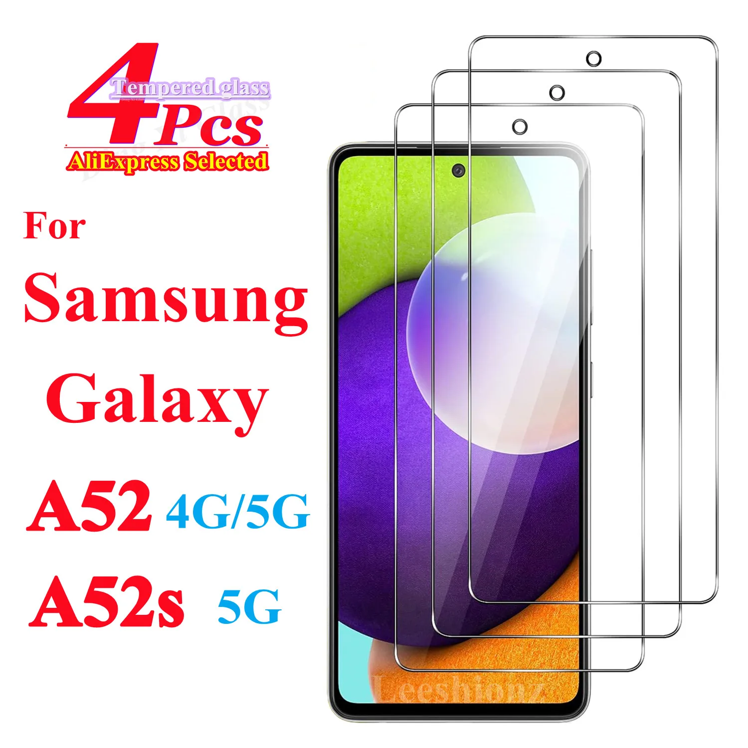 

2/4Pcs Protective Tempered Glass For Samsung Galaxy A52 4G/5G A52s Screen Protector