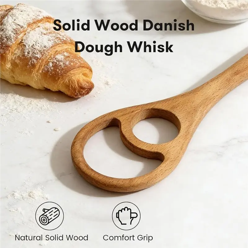 ABSE-Wooden Dough Whisk 12.6