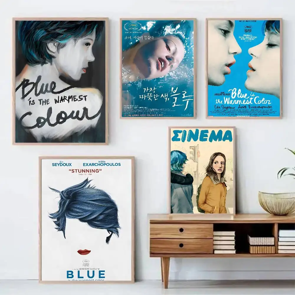 Blue is the Warmest Colour Poster  Self-adhesive Art Waterproof  Sticker Coffee House Dorm Room Wall Decor