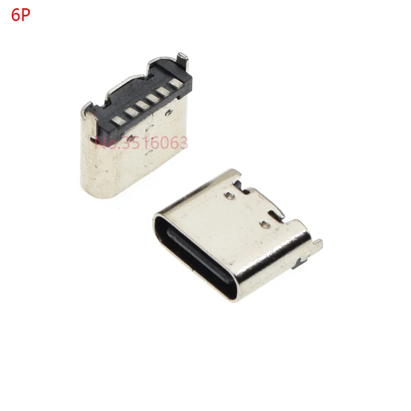 10PCS 4P/6P/16P/24P USB-3.1 Type-C Smd Female Socket 4/6/16/24 Pin Smt Dip Quick Charging Power Connector Plug DIY 4Pin 6Pin