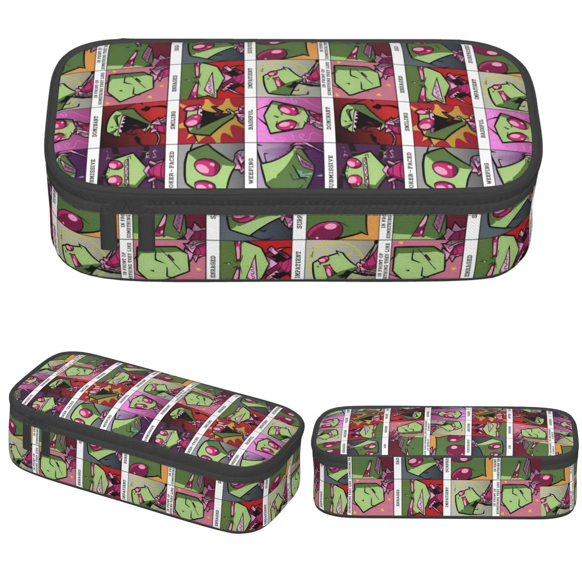 Invaders Zims Gir Manga Pencil Case Pencilcases Pen Box for Student Large Storage Makeup Bags School Supplies Gifts Stationery