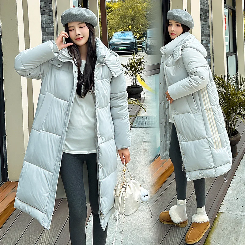 2024 European and American thickened hooded long down jacket women\'s winter new coat