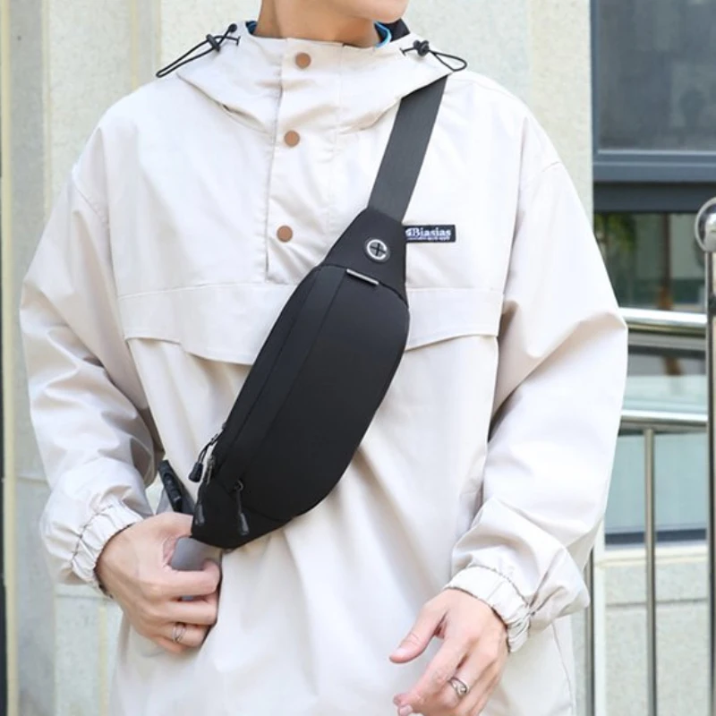 

Мужская повседневная спортивная сумка большой вместимости, поясная сумка для бега на открытом воздухе, портативная многофункциональная нагрудная сумка для поездок на работу.