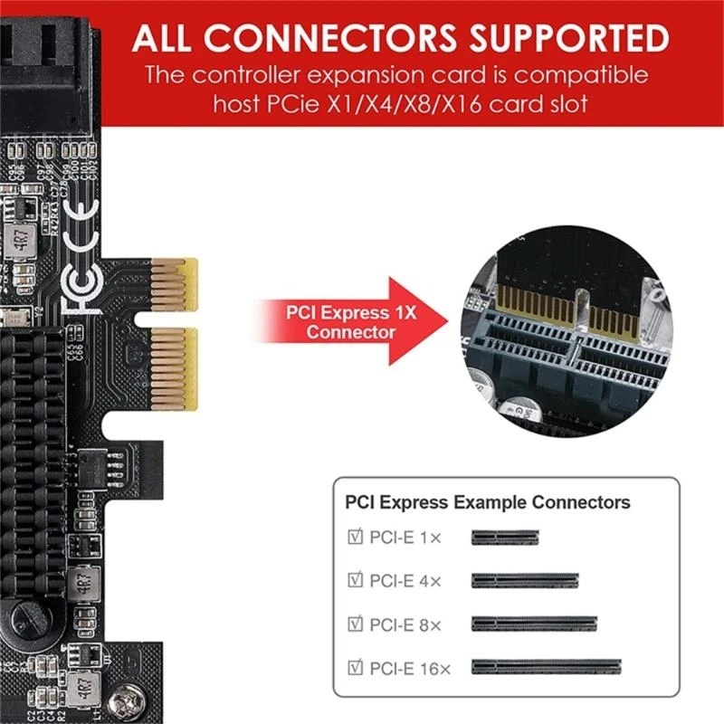 F3KE PCIE do 8port SATA3.0 Reseversion PCINE PCI-E 1x 2x 4x 8x 16x interfejs