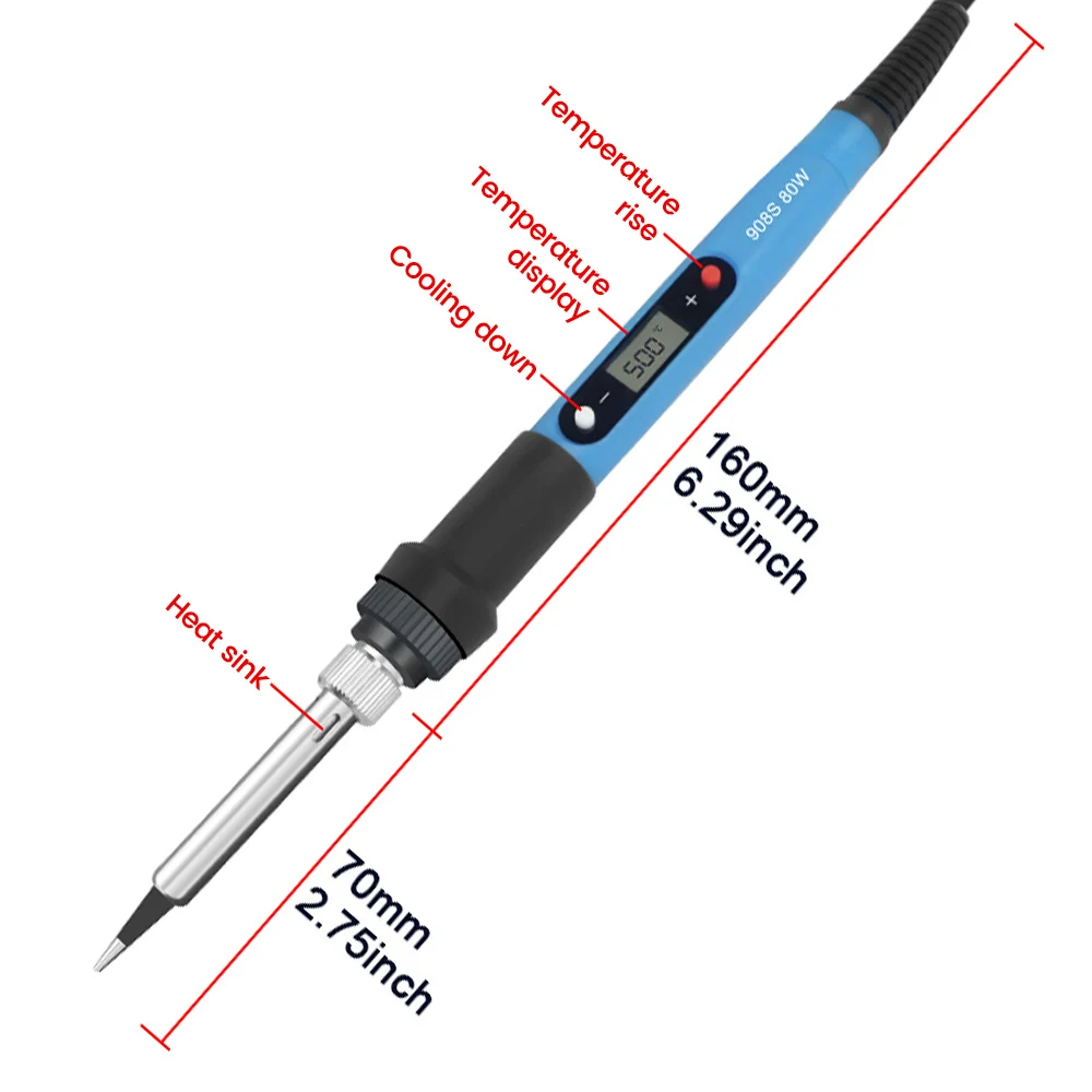 80W Adjustable Temperature Digital Electric Soldering Iron Set Kit 220V / 110V LCD Electric Soldering Iron Welding Repair Tools