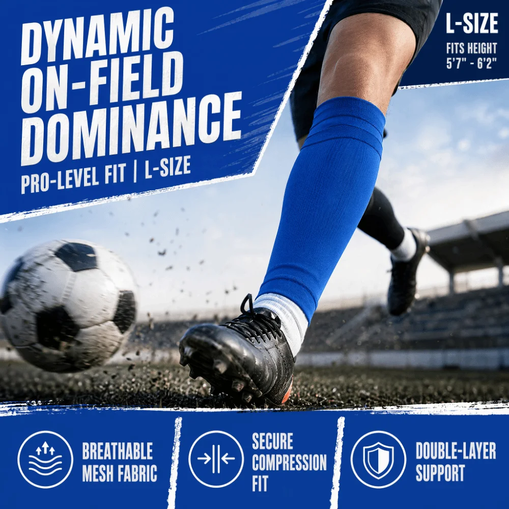 2pcs Polyester Soccer Shin Sleeves Elastic Mesh Soccer Shin Guard Socks Breathable Double Layer Football Shin Guard Sleeves