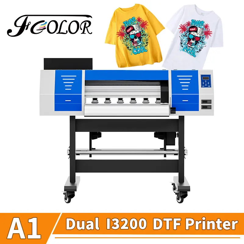 FCOLOR 24 inch Dual I3200 Print Head DTF Printer direct to film T-shirt Printing Machine for T-shirt Hoodies DIY Printing