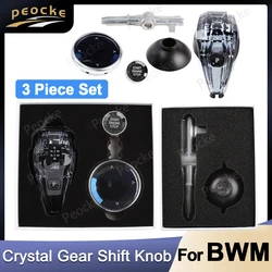 Perilla de palanca de cambios de cristal, juego de 3 piezas de tipo corto para BMW F10 F18 F12 F13 F01 F02 F04 X5 F15 X6 F16 F06, manija de palanca de cristal