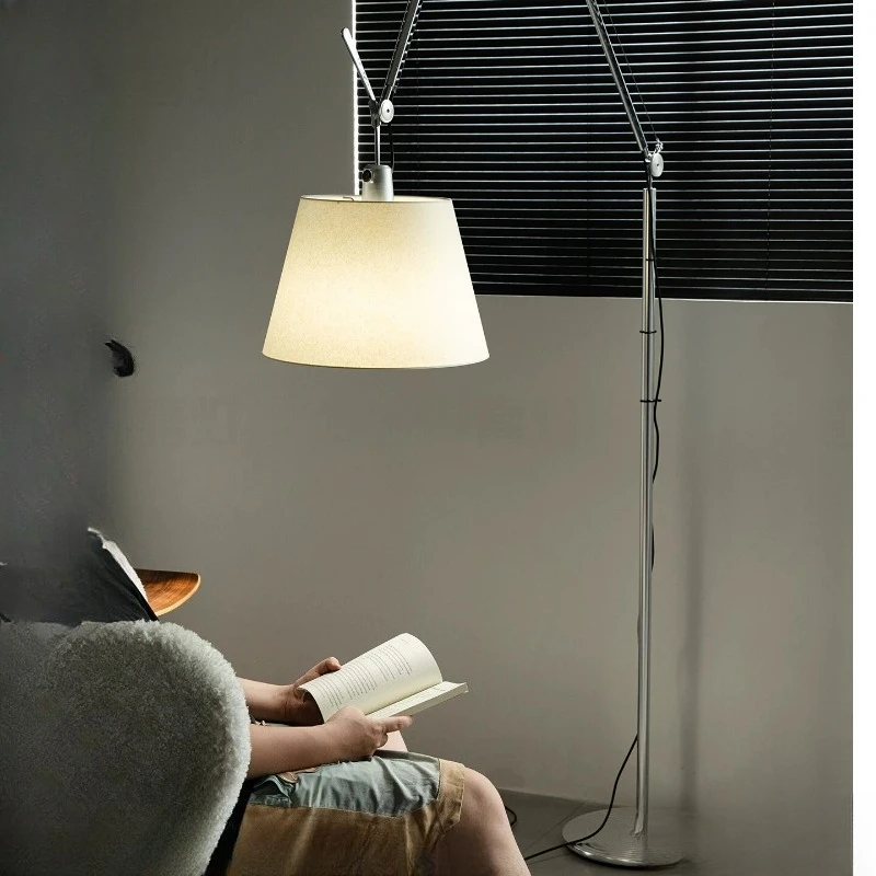 Medieval sofa living room floor lamp bedroom study industrial atmosphere rocker arm floor lamp fishing lamp