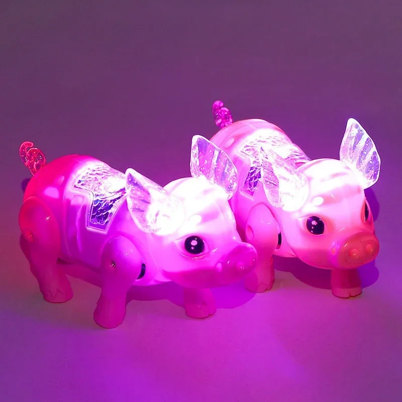 Cute Electric Walking Pig Toy with Light Musical Kids  Pink Color Funny Electronics Toy Children Birthday Gift Toys