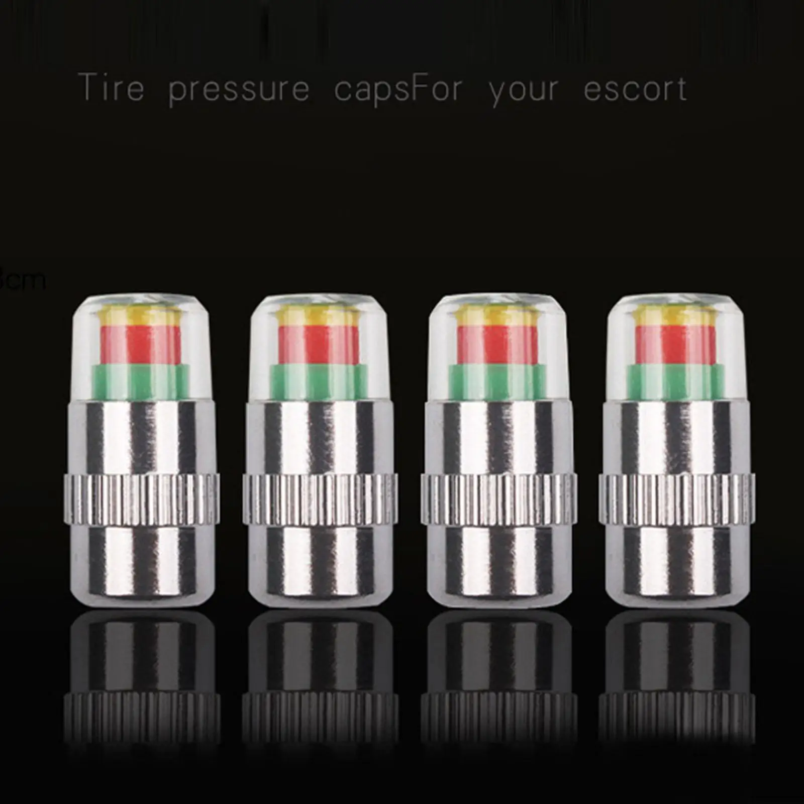 4x Generic Tire Pressure Monitor Valve Stem Caps Alert Air Caps for Trucks