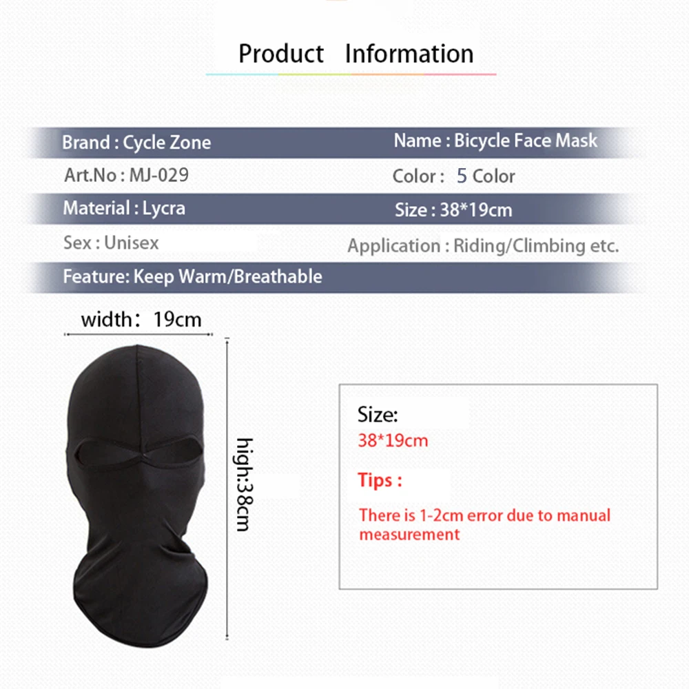 Fahrradmaske, Sturmhaube, Gesichtsmaske, staubdicht, winddicht, Gesichtsbedeckung für Männer und Frauen, Vollgesichtsbedeckung, Kopftuch, Wandern, Sport, Gesichtsmaske – Detail 1