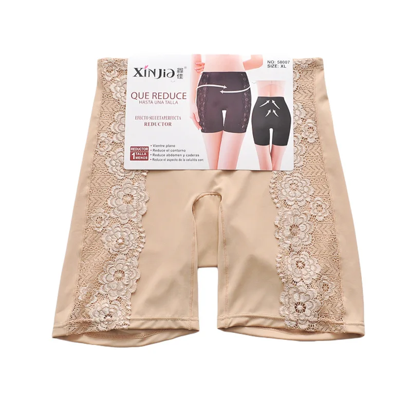 الملاكم الساق تشكيل تشكيل السراويل النسائية الحرير الجليد سلس جوفاء الدانتيل انكماش البطن أسفل الورك رفع قاعدة السراويل البطن