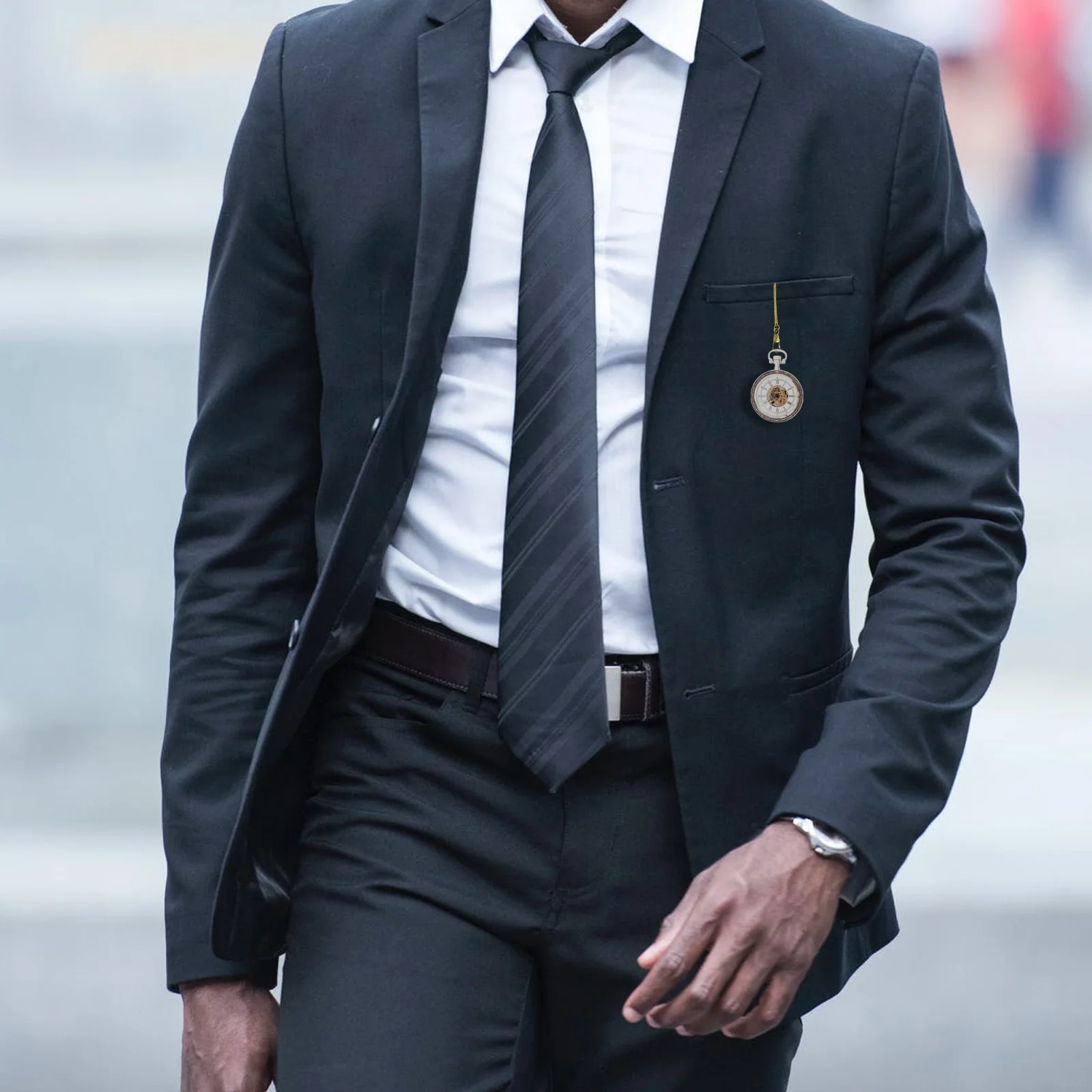 

1Pcs Metal Vintage Pocket Watch Chain 37cm Lobster Clasp Hanging Keychain Decorative Belt Chain Accessory for Watches Keys