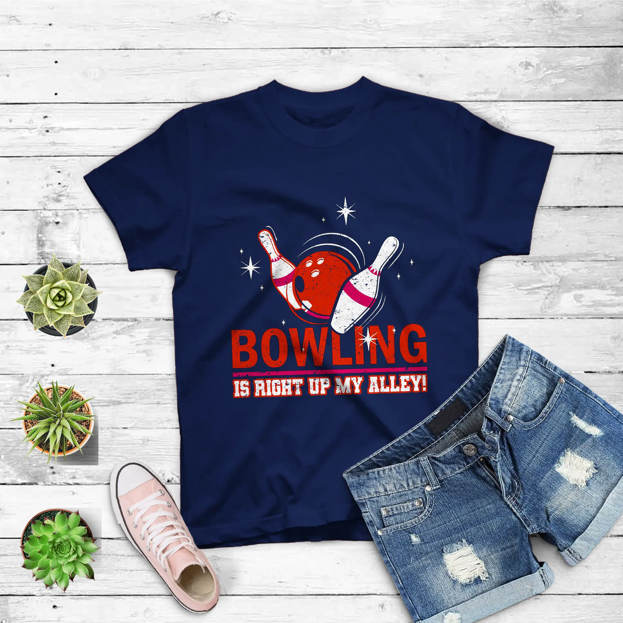 Bowling Is Right Up My Alley T Shirt Funny Bowler Idea